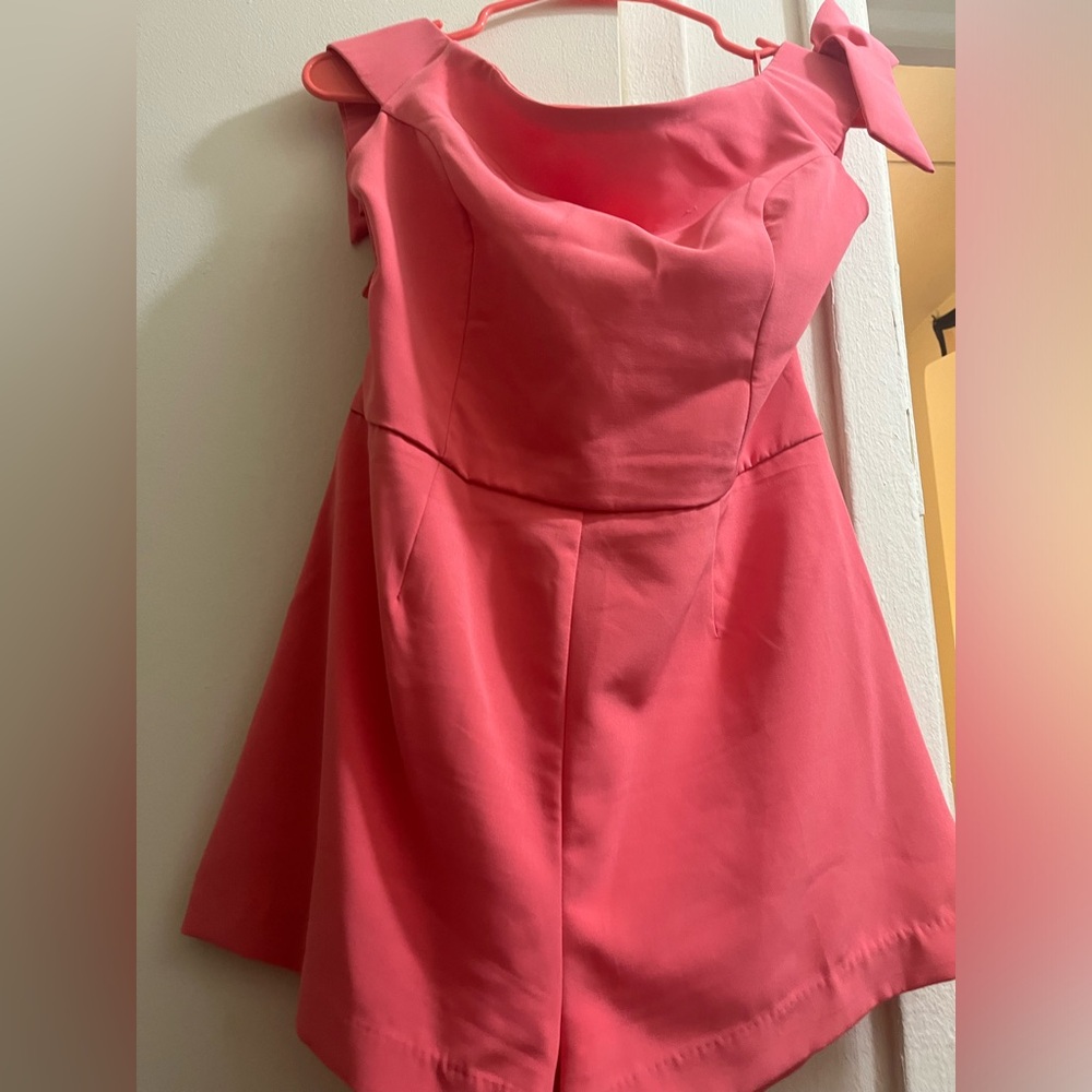 Romeo & Juliet Couture Pink Off the Shoulder Romper | Size Large
